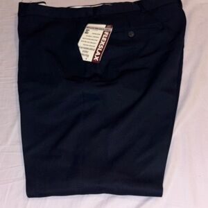 NWT FLEXSLAX USA made wrinkle free full fit 40W 30L black men’s flat front pants